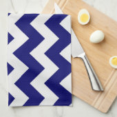 Serviette de cuisine/Chevron bleu (Quart Plié)