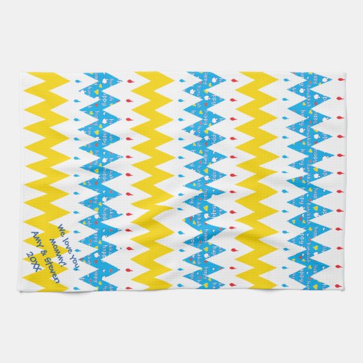 Serviette de cuisine "Chevron/Hanoukka Happy" Serv (Horizontal)