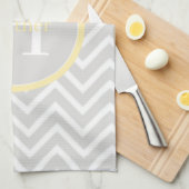 Serviette de cuisine Chevron Jaune Monogram (Quart Plié)