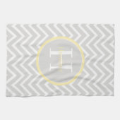 Serviette de cuisine Chevron Jaune Monogram (Horizontal)