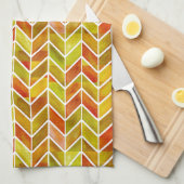 Serviette de cuisine Chevron Red Sage (Quart Plié)