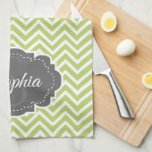 Serviette de cuisine Chevron Vert (Quart Plié)