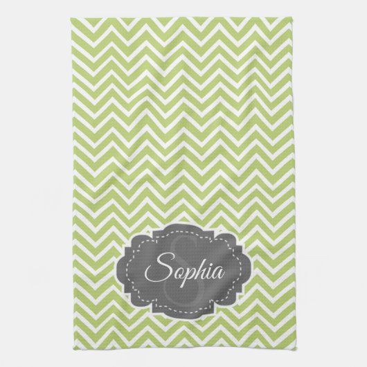 Serviette de cuisine Chevron Vert (Vertical)