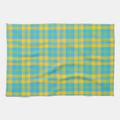 Serviette de cuisine chic : Bleu, Jaune, Plaid Ver (Horizontal)