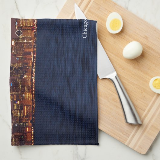 Serviette de cuisine Chicago Skyline (Quart Plié)