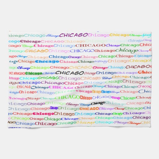 Serviette de cuisine Chicago Text Design II (Horizontal)