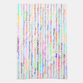 Serviette de cuisine Chicago Text Design II (Vertical)