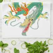 Serviette de cuisine chinoise Dragon (Plié)