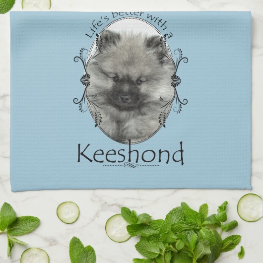 Serviette de cuisine Chiot Keeshond (Plié)