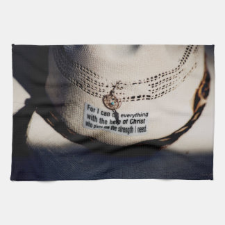 Serviette de cuisine chrétienne de cowboy