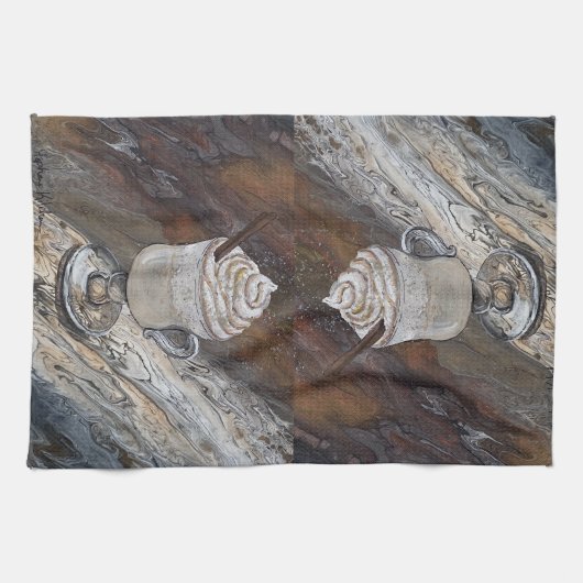 Serviette de cuisine citrouille épice Brown et or (Horizontal)