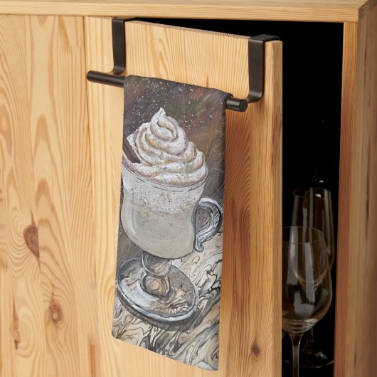 Serviette de cuisine citrouille épice Brown et or (Pliage en tiers)