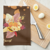 Serviette De Cuisine citrouille Et Fleurs D'Automn (Quart Plié)