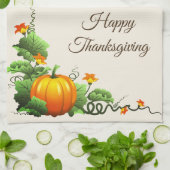 Serviette de cuisine Citrouille Thanksgiving (Plié)