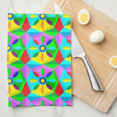 serviette de cuisine classique étoile fleurie (Quart Plié)