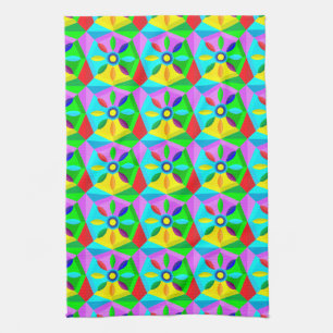 serviette de cuisine classique étoile fleurie