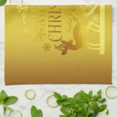 Serviette de cuisine classique Faux Gold Joyeux No (Plié)