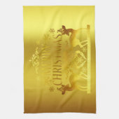 Serviette de cuisine classique Faux Gold Joyeux No (Vertical)