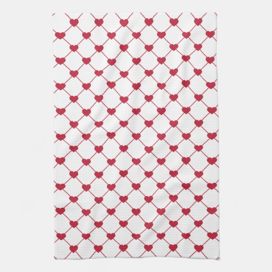 Serviette de cuisine / Coeurs (Vertical)
