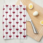 Serviette de cuisine / Coeurs (Quart Plié)