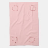 Serviette de cuisine - Coeurs encadrés de fil sur (Vertical)