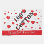 Serviette de cuisine - Coeurs flottants - 2e anniv (Horizontal)