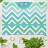 Serviette de cuisine colorée Chevron Monogramme (Plié)