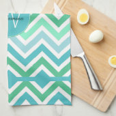 Serviette de cuisine colorée Chevron Monogramme (Quart Plié)
