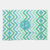 Serviette de cuisine colorée Chevron Monogramme (Horizontal)
