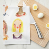 Serviette de cuisine colorée de filles (Quart Plié)