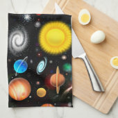 Serviette de cuisine colorée de l'espace (Quart Plié)