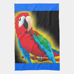 Serviette de cuisine colorée de perroquet