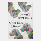 Serviette de cuisine colorée Great Dane Lover (Vertical)