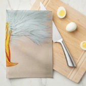 Serviette de cuisine colorée illustrée - Aigle (Quart Plié)