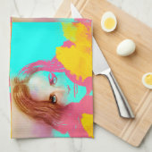 Serviette de cuisine colorée illustrée - Intense (Quart Plié)