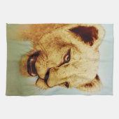 Serviette de cuisine colorée illustrée - Lion (Horizontal)