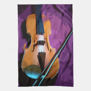 Serviette de cuisine colorée illustrée - Viola