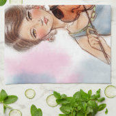 Serviette de cuisine colorée - Violon (Plié)