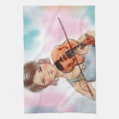 Serviette de cuisine colorée - Violon (Vertical)