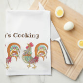 Serviette de cuisine-coq Cuisine de quelque chose (Quart Plié)