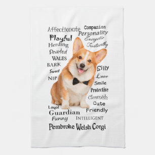 Serviette de cuisine Corgi Traits
