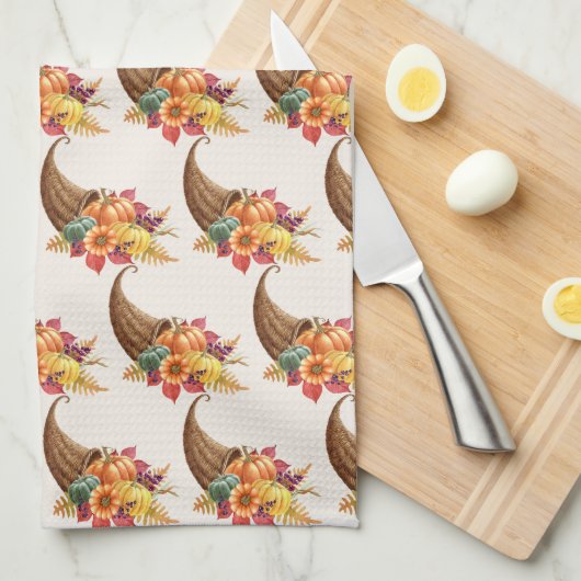 Serviette de cuisine Cornucopia Thanksgiving (Quart Plié)