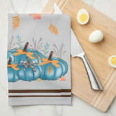 Serviette de cuisine couleur Citrouille bleue (Quart Plié)