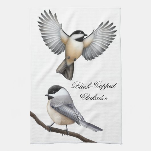 Serviette de cuisine couverte par noir d'oiseaux (Vertical)