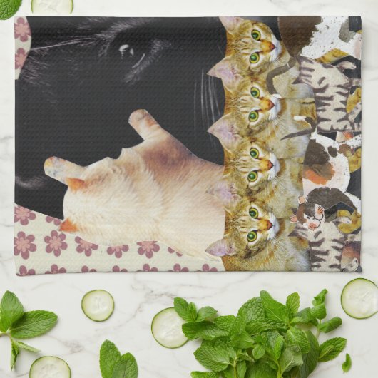 Serviette de cuisine créative de chats (Plié)