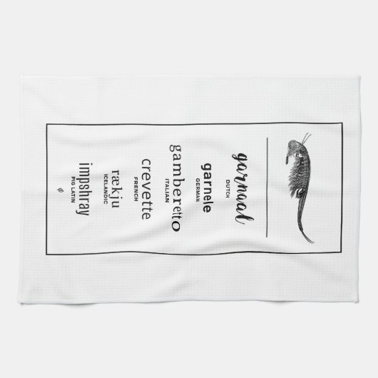 Serviette de cuisine | crevettes (Horizontal)