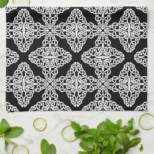 serviette de cuisine croisée celtique (Plié)