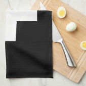 Serviette de cuisine croisée suisse noire et (Quart Plié)