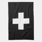 Serviette de cuisine croisée suisse noire et (Vertical)