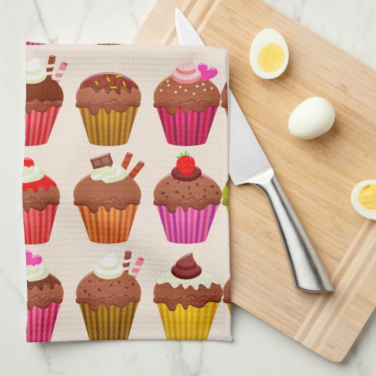 serviette de cuisine cupcakes (Quart Plié)